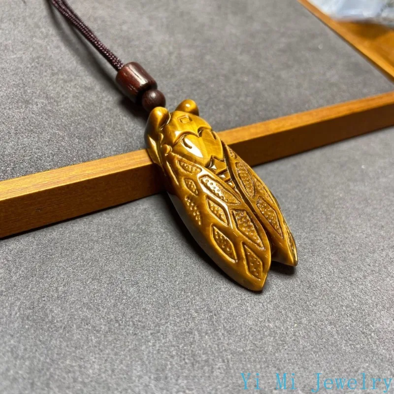 100% Authentic South African Tiger Eye Stone Pendant for Men and Women Fashionable and Charming Jewelry Jade Necklace 4