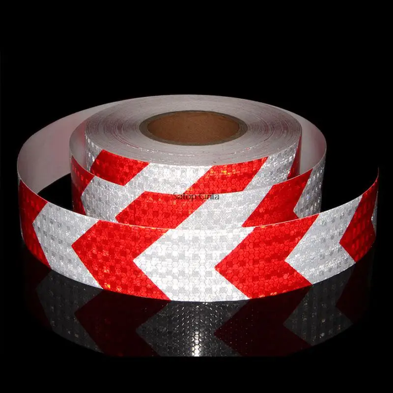 5cmX10m Arrow Reflective Tapes Waterproof Strips Warning Caution Safety Road Film Reflector Stickers For Car Bike Trucks Trailer