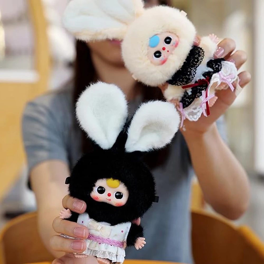 Baby Three Rabbit Macaron Cute Mini Bunny Caja ciega de felpa 1 pieza (1 de 14 estilos posibles) Regalos de cumpleaños (1 unidad BlindBox)