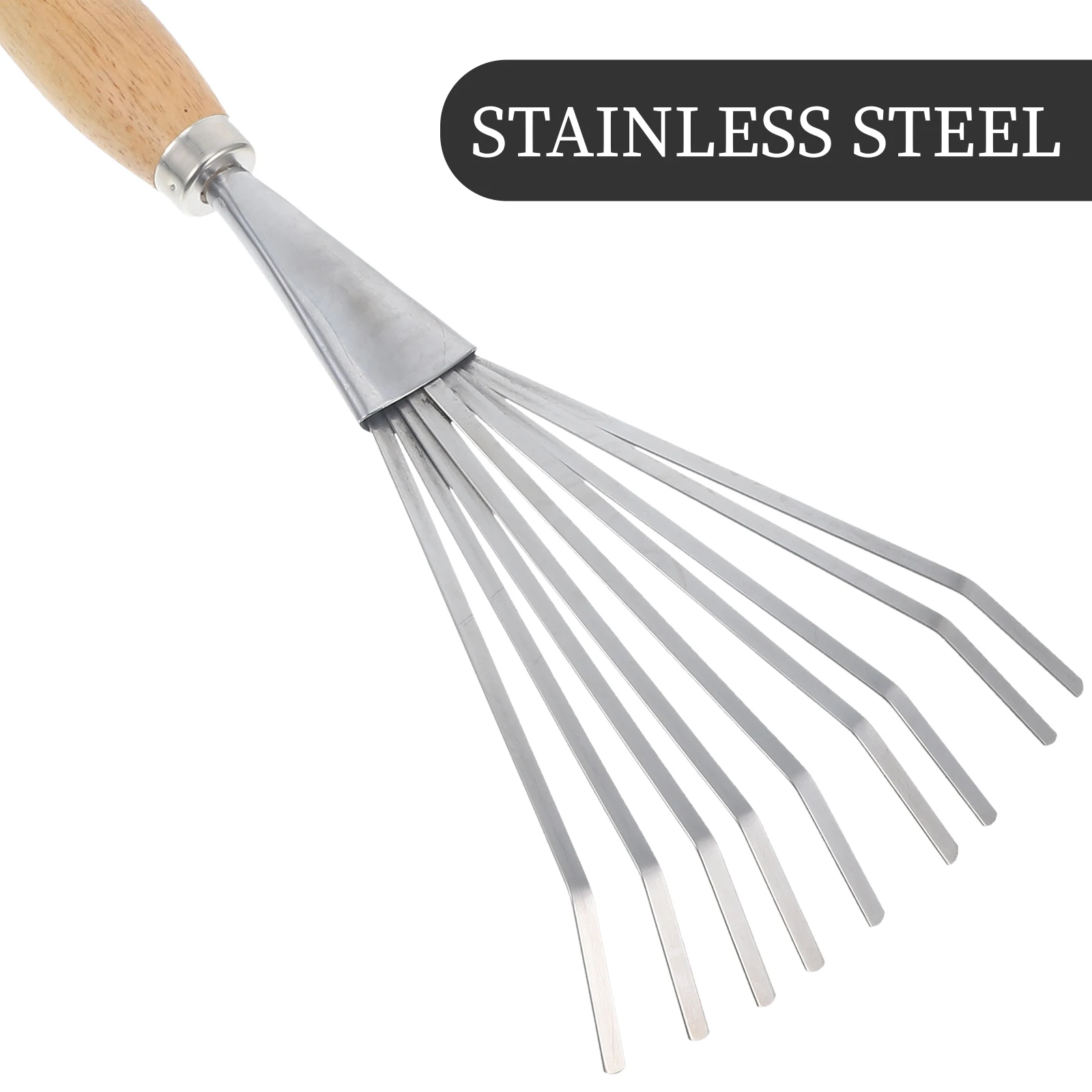 

Long Handle Nine-tooth Rake Stainless Steel Garden Tool Heavy Duty Leaf Rakes for Lawns Small Hand Rake Flower Beds Yard Work