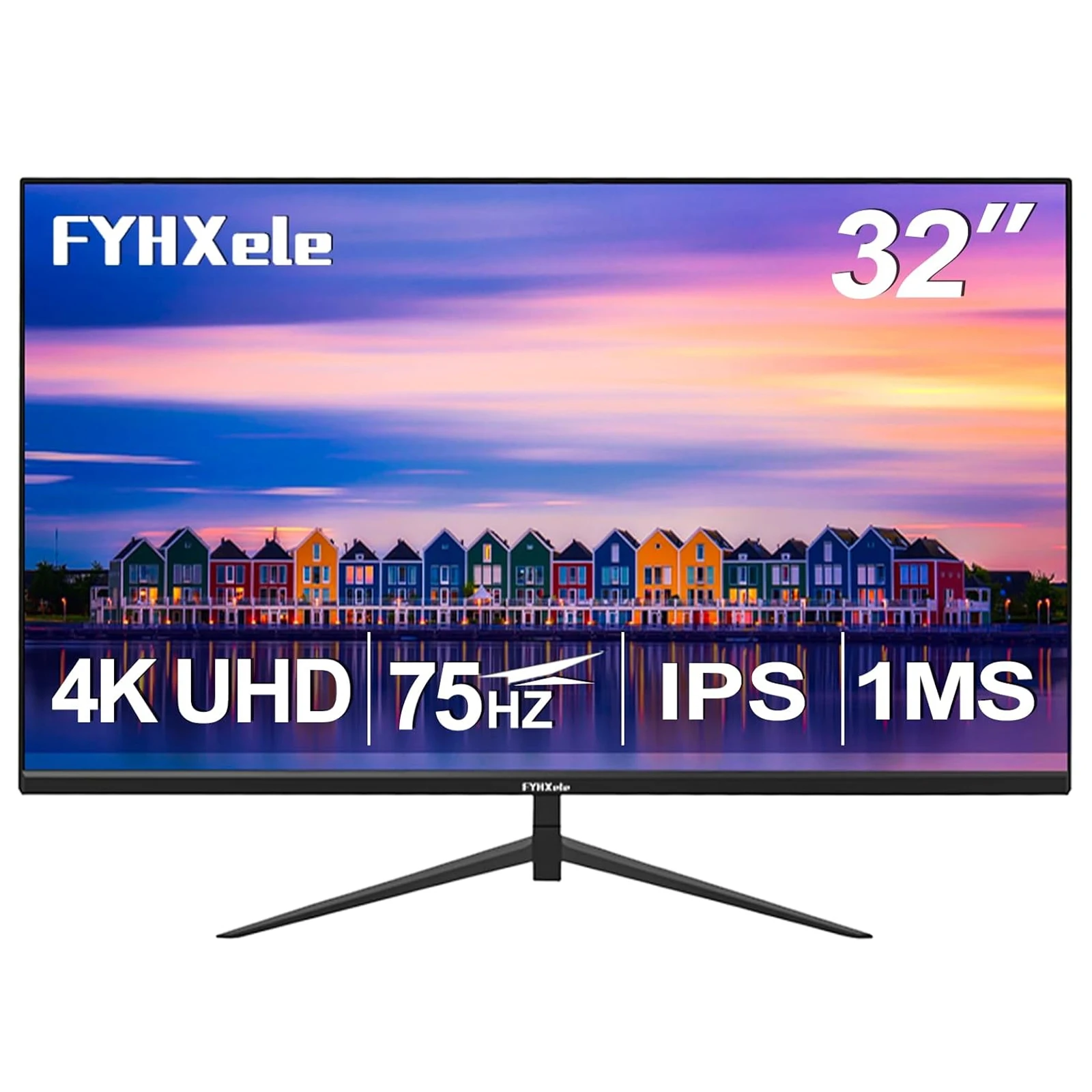 FYHXele 32 Inch 4K UHD Computer Monitor 3840x2160 75Hz PC Display for Design Casual Gaming Work