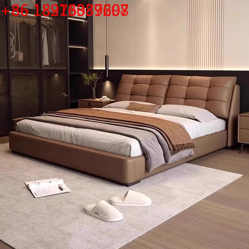 YAO YAO Italian master bedroom puff bed light luxury wind bed modern simple master bedroom double bed