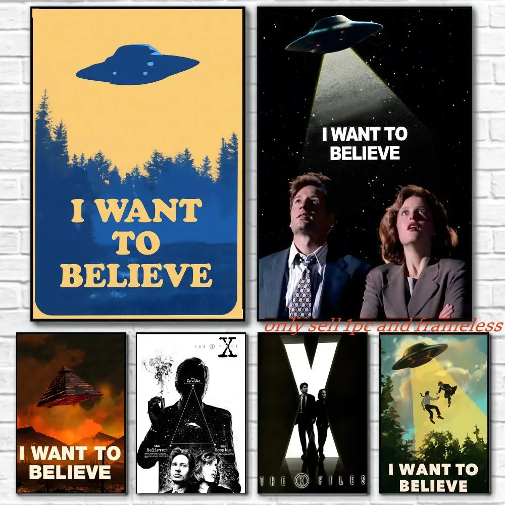 Movies T-The X-Files I Want to Believe Poster HD Poster Wall Art interior Hallway Home Decoration Holiday Gifts