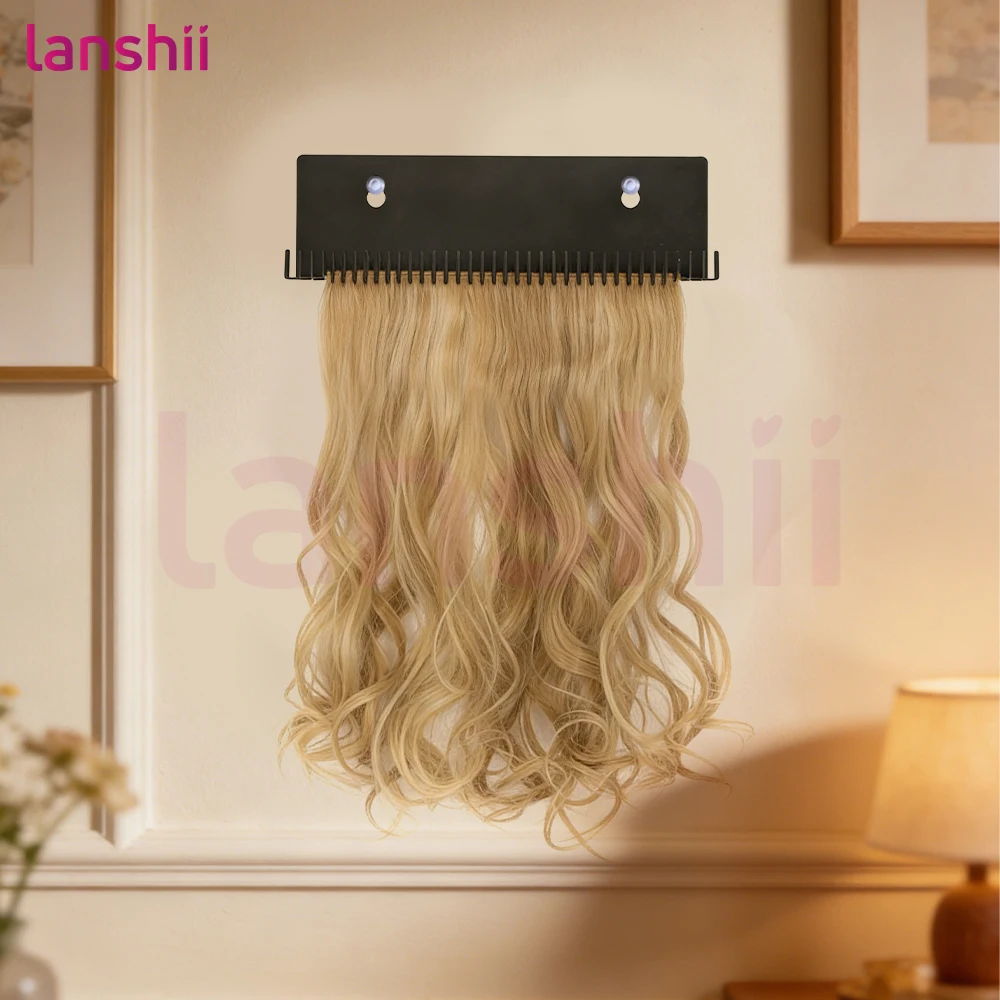 

Lanshii Hair Extension Stand – Stainless Steel Holder for Wigs and Extensions, Salon Storage and Styling Organizer