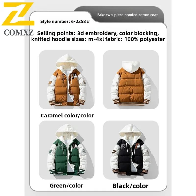 COMXZ Men Winter Jacket Hooded Design Soft Warm Camping Daily Life Fit Holiday Outing Padding Coat Windproof Winter Jackets
