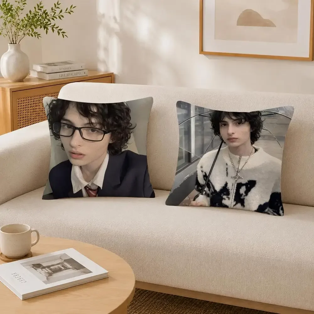 Actor Finn Wolfhard Cushion Cover Soft Fluffy Short Plush  Pillow Case Home Decor