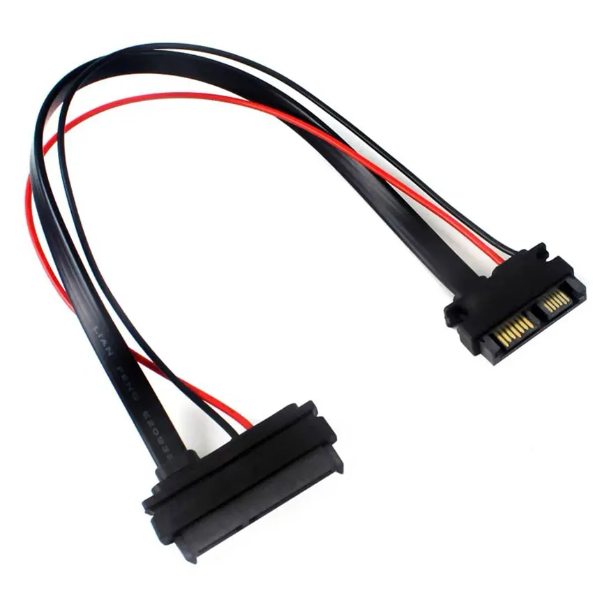 

1/2Pcs SATA Cable Serial ATA 22Pin 7+15 Female To Slimline SATA 13Pin 7+6 PIN Male Connector Converter Cord 30CM/1FT/12INCH