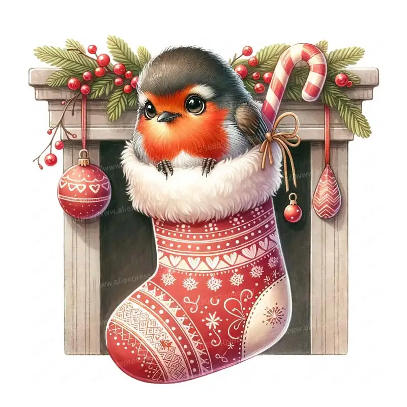 عيد الميلاد روبن الطيور الحيوان ملصقات جدار غرفة نوم الاطفال غرفة زخرفة خلفية جدارية الحيوانات ديكور المنزل الفينيل الشارات M1090