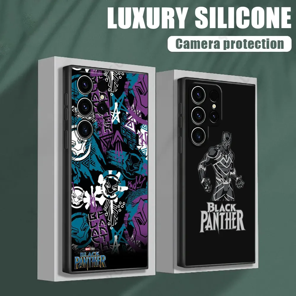 Funda de teléfono Black Panther Marvel para Samsung Galaxy S26 S25 Ultra S24 S23 Ultra S22 Plus S21 S20 S21 FE S26 Ultra S25 Funda suave
