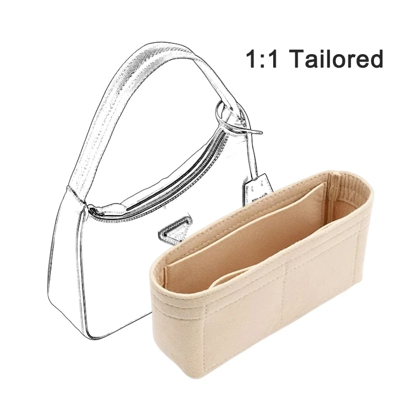 Fits For Prada Hobo Bag Under Arm Cloth Insert Bag Organizer Makeup Handbag Organizer Travel Inner Purse Portable Cosmetic Bags