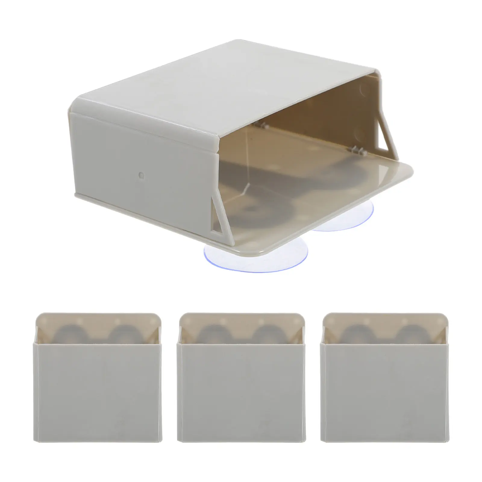 4Pcs Suction Cup Whiteboard Pen Organizer Modular Storage Box Wall Mounted Marker Holder No Drill Stationery Holder for Office