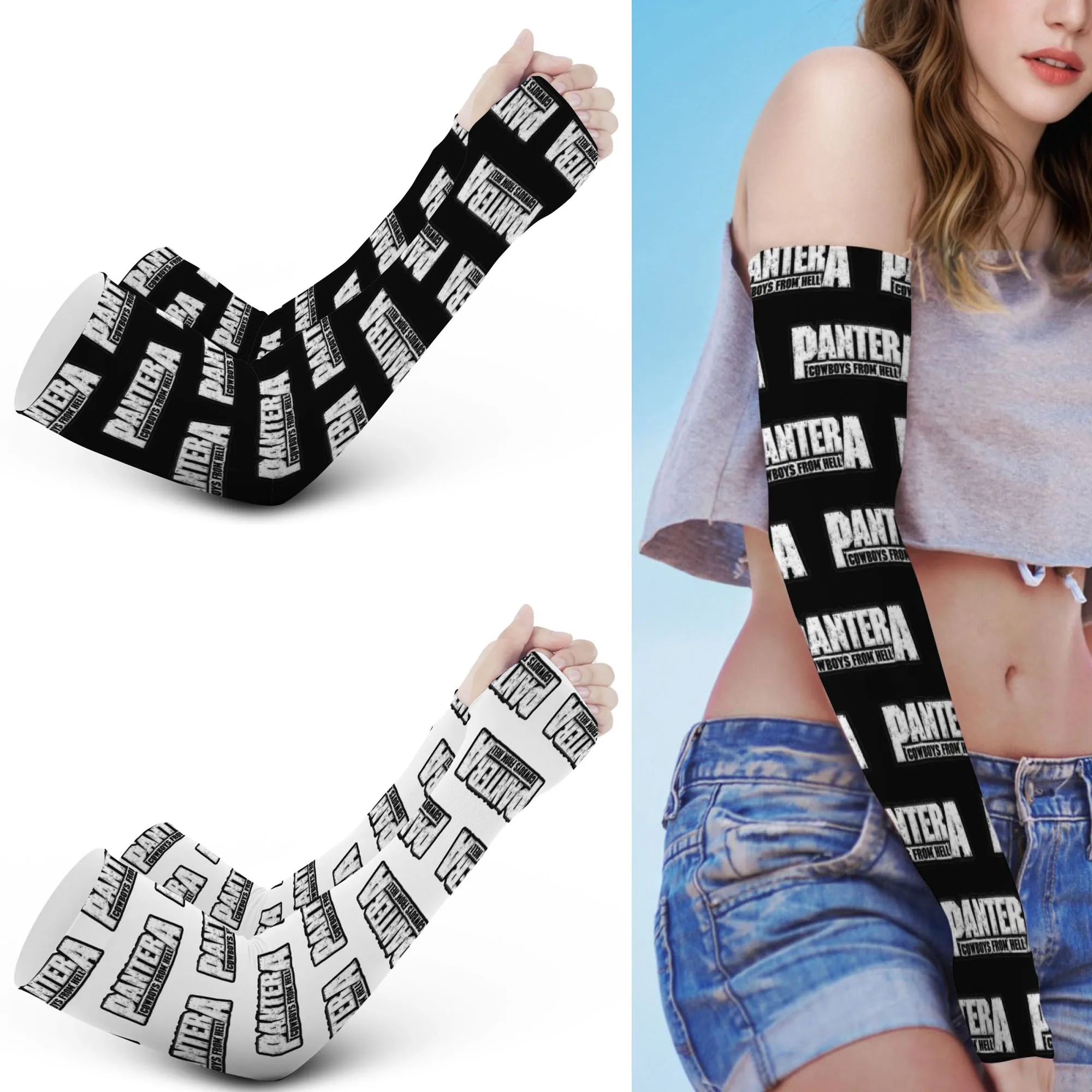 

Panterad Cowboys From Hell Rock Men Women UV Protection Arm Cooling Sleeves Ice Silk Arm Cover Sun Protection Arms Sleeve