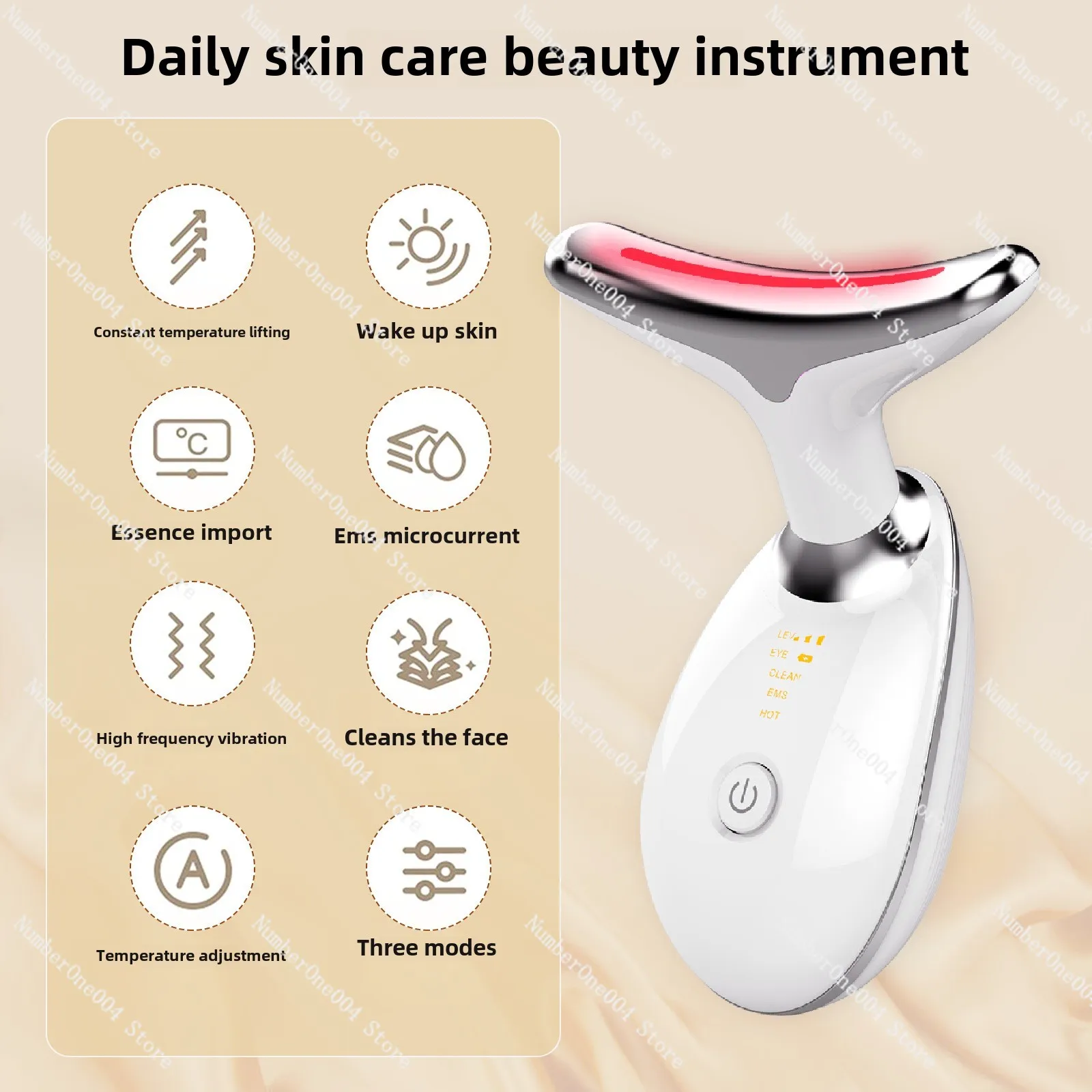 Applicable to color light neck beauty instrument to dilute neck lines, facial massager to replenish water and moisturize