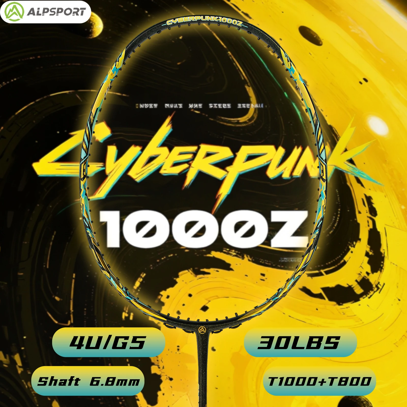 

ALP Cyberpunk2.0【Ultralight Speed Racket】4U Full Carbon Fiber Speed Badminton Racket Max 30lBS Original ALPSPORT