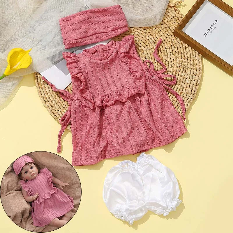 Doll Clothes 60cm Reborn Doll Girl Dress Jumpsuit Vest For 23.62 Inch Reborn Baby Dolls Outfits Reborn Baby Clothing Accessories