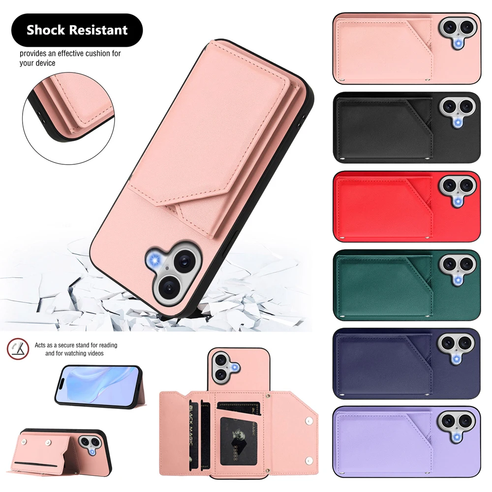 Card Holder Back Case For Samsung Galaxy A17 A12 A13 A14 A15 A16 A23 A24 S21 FE Magnetic Button-Flip Leather Wallet Phone Cover