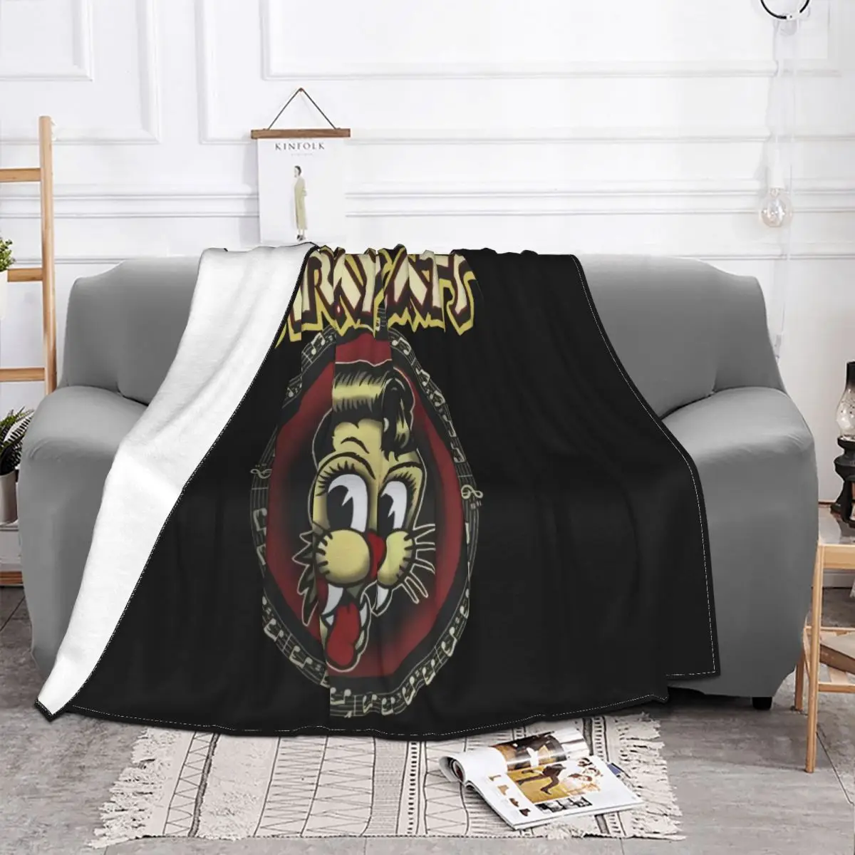 New Popular Stray Cats Rock Band Mens Black Size S 3Xl Adult Popular Style Men Logo Brand New Hipster Harajuku Throw Blanket