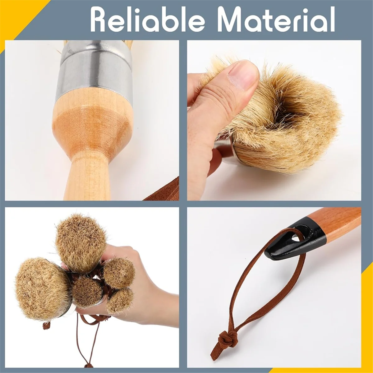 SUPER HOT 11Pcs Chalk Stencil Brushes Set Wooden Handle Template Brushes