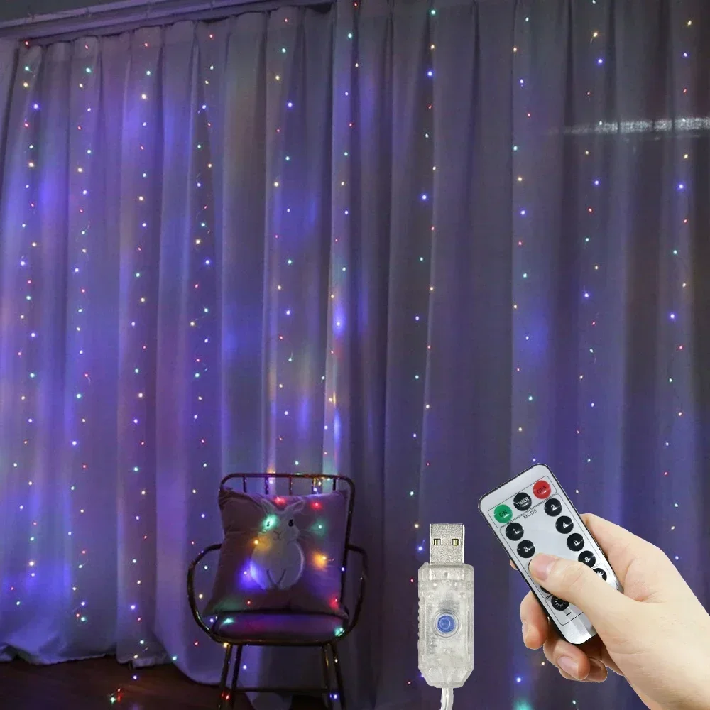 

3/4/6 м светодиодные занавески, гирлянда с питанием от USB, фея, гирлянда, свет на окне, рождественская, свадьба, украшение для дома