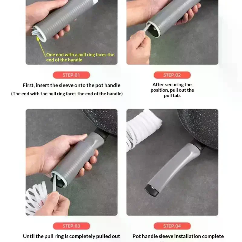 Pot Handle Heat Insulation Cover Anti-Scalding Rubber Handle Cover Frying Pan Protector Hot Handle Holder Sleeve For Cookware