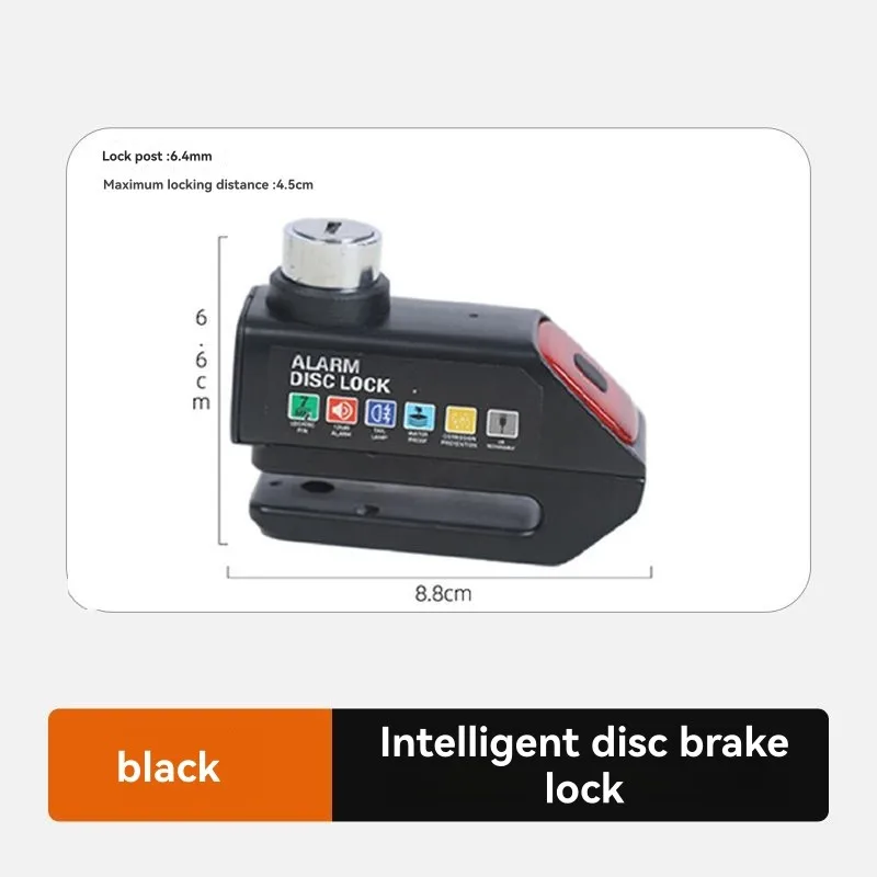 

Замок сигнализации дискового тормоза мотоцикла, замок диска 120 дБ для мотоцикла, велосипеда, скутера