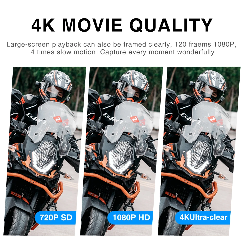 Drift Ghost 4k Plus Action Camera HD Motorcycle Bicycle Bike Body Worn Helmet Sport Cam with Wifi App Control 1950mAh Battery