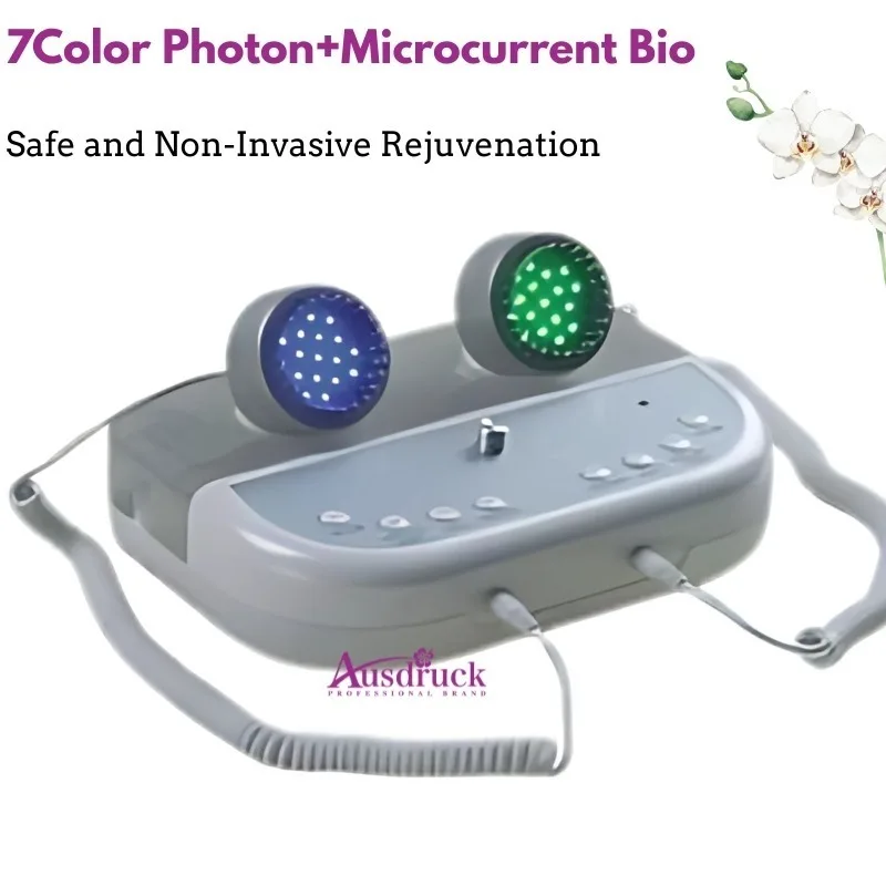 7-kleuren LED Photon Facial Machine Microstroom ION Cleaner Huidverjongingsapparaat voor acne-rimpelreductie CE-gecertificeerd