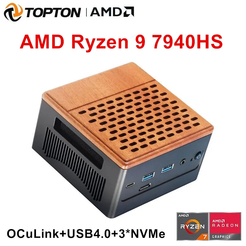 Topton Oculink ゲーミング ミニ PC AMD Ryzen 9 7940HS 32G DDR5 6400MHz 3*PCIe4.0 2*2.5G LAN USB4 NAS サーバー コンピュータ Windows 11 WiFi6