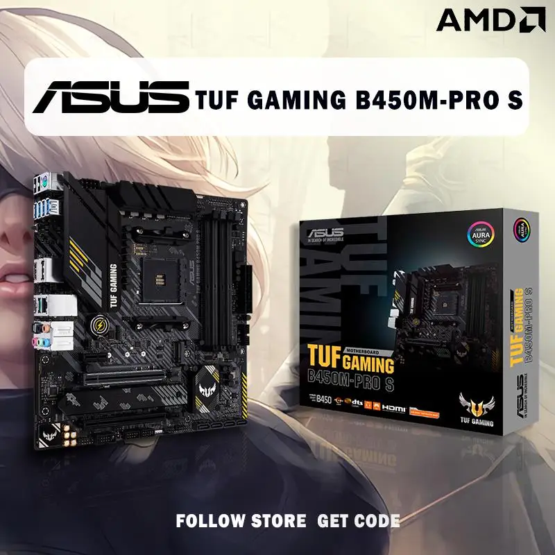 Go! NEW ASUS TUF GAMING B450M PRO S B450M Motherboard 4400MHz 128G,M.2, HDMI 2.0B, type C and native USB 3.1 Gen 2 Desktop AM4