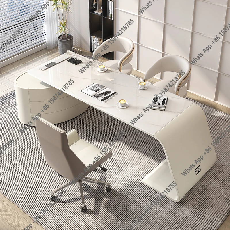 

S Nordic Sintered Stone office table Computer desk escritorios de habitación Modern Minimalism white bureaux de travail furnitur