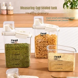 1.6L/2.8L Airtight Cereal Storage Container Moistureproof Insect Proof Rice Bucket Food Storage Plastic Transparent Sealed Tank
