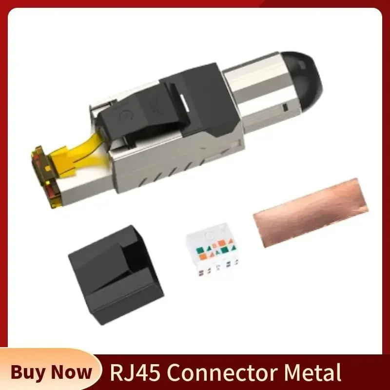 

RJ45 Connector Cat6A Cat7 Cat8 Zinc Alloy Field Termination Plugs Networking Plug Modular Head For 22 23 24AWG Ethernet Cable