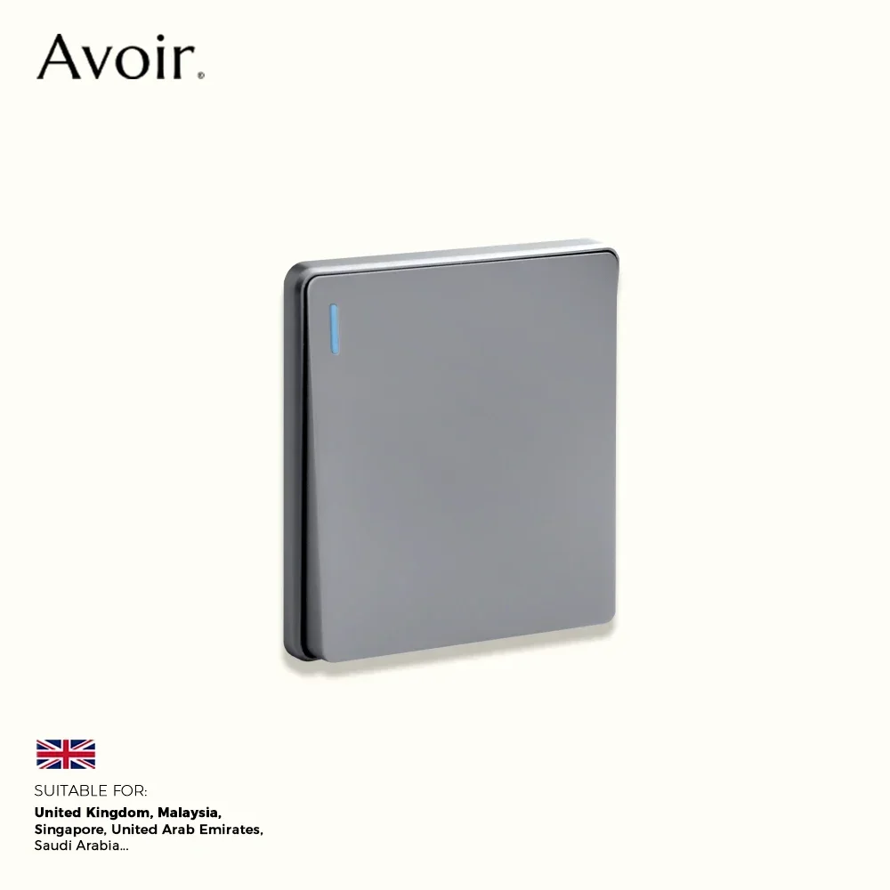 

Серые электрические выключатели Avoir для дома 1, 2, 3 группы, 1/2 способа, настенная универсальная 5-контактная розетка, британский стандарт, настенная розетка 13 А с USB выключатель света светильник настенный розетки