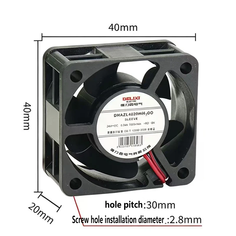 D 2 PCS/ 3 PCS For MECHATRONICS MD4040X20B | 4020 DC24V 0.05A 40×20mm 4CM 2-Wire Axial Cooling Fan