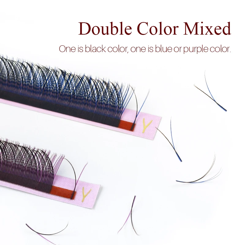 SONG LASHES Y Shape Ombre Color Lashes  Two tip C/D Curl Premade Volume Lashes Individual Eyelash Extension Supplies