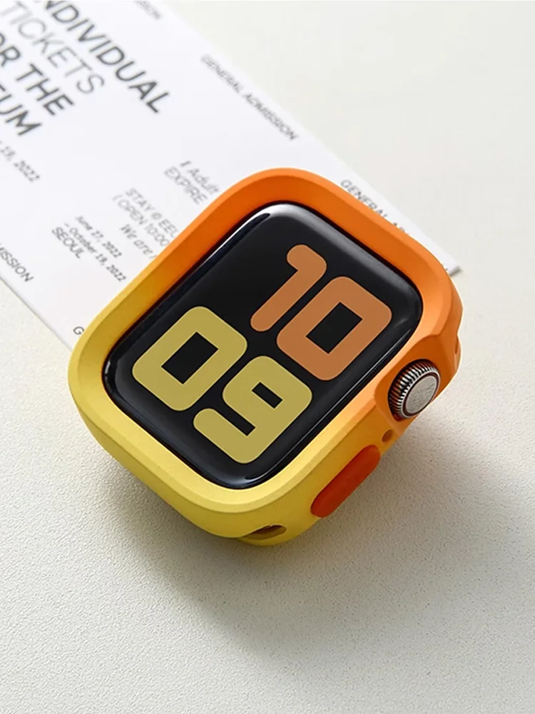 Custodia morbida per orologio in Silicone per Apple Watch 40mm 41mm 45 44 49mm Cover protettiva antiurto sfumata per iWatch Ultra 9 8 7 6 SE 5