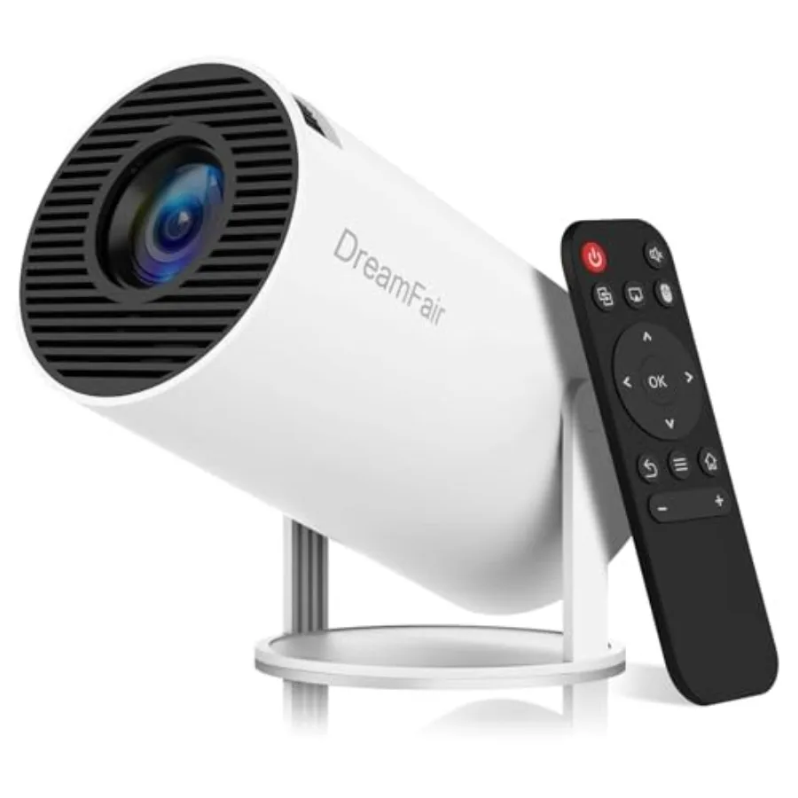 

Mini Projector with WiFi and Bluetooth, 4K 1080P Support Portable Projector, 170 ANSI, 180° Rotatable, Auto Keystone Correction