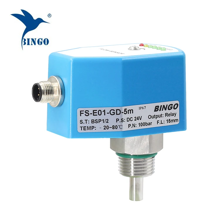 Plug-in electronic thermal conductivity flow switch sensor for water oil gas pump Fire adjustable controller flow sensor
