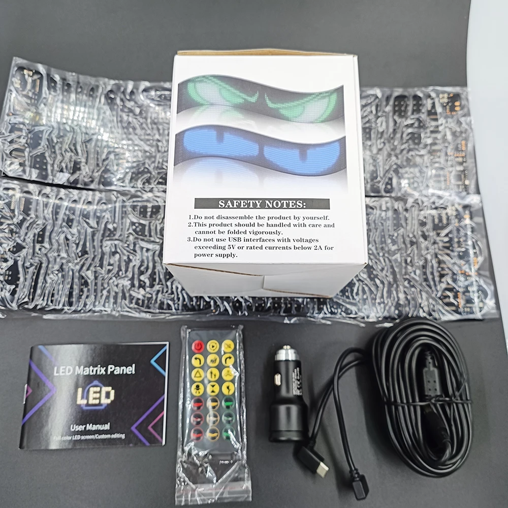 LED Matrix Pixel Panel Light Bluetooth App 5V USB Control Scrolling Advertising LED Car Sign Animation Programmable For Car Sho