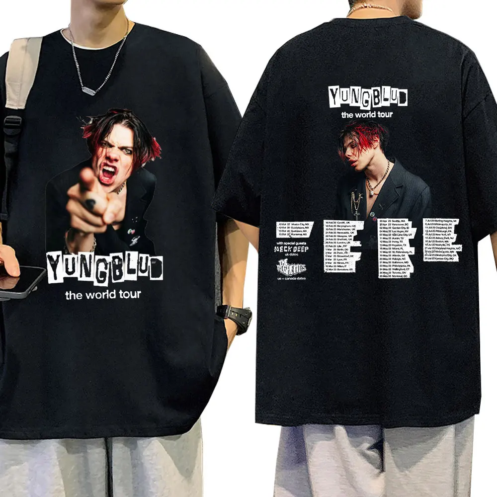 Yungblud 2023 The World Tour T Shirt Men's Fashion Rock Oversized Short Sleeve T-shirt Fan Gift T-shirts Hip Hop Streetwear