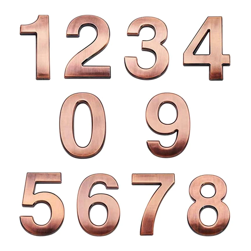 3D 0-9 Digits Room Gate Number Building Door Address Apartment Floor Hotel Number Sticker Plate House Number Durable