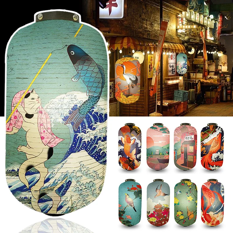 Japanese Traditional Paper Lantern Beautiful Ukiyo-e Lantern Restaurant Pub Izakaya Decor Lantern Cuisine Shop Advertising Sign