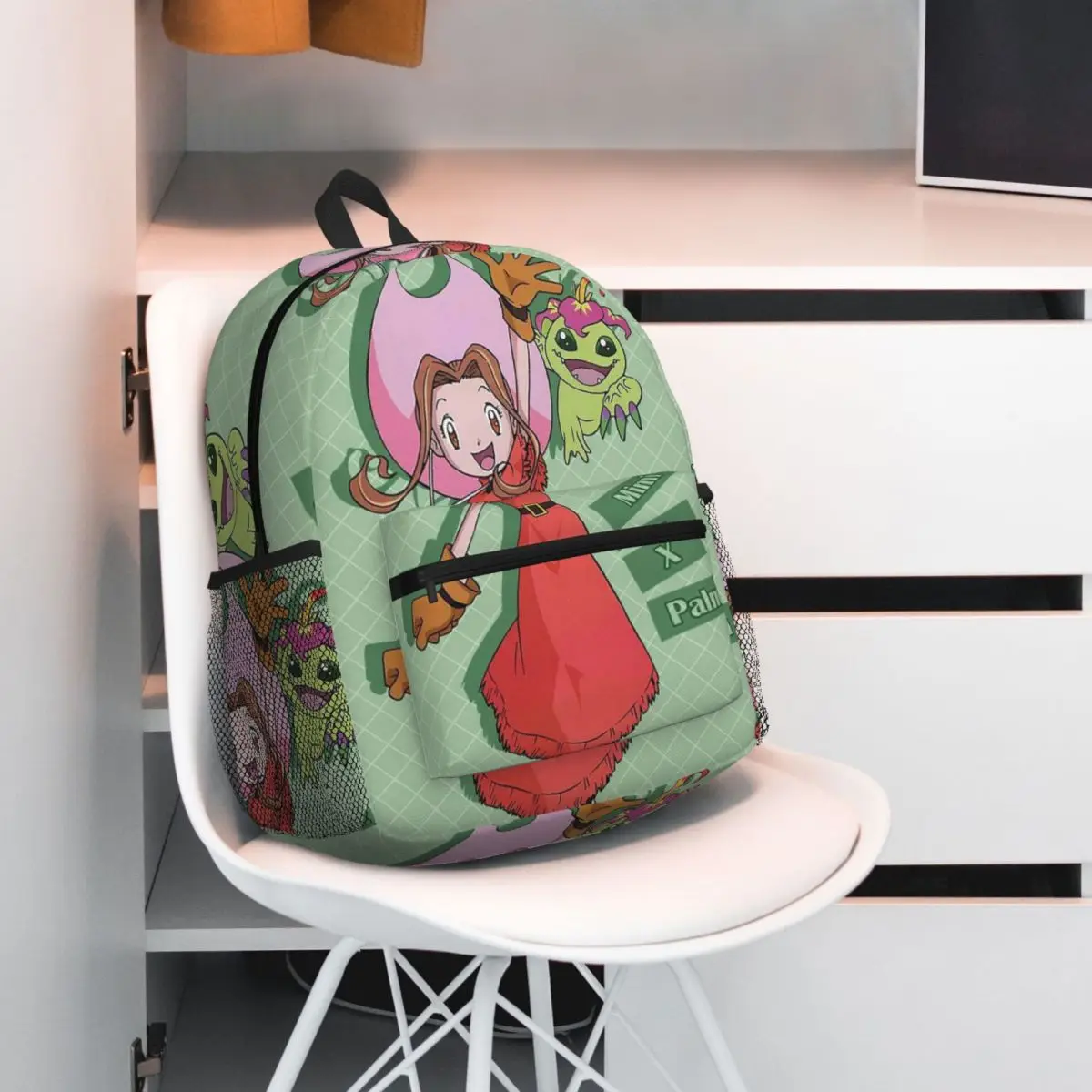 Anime digimon mimi estudante mochila saco de escola caminhadas viagem daypack para meninos meninas moda bookbag sacos ombro