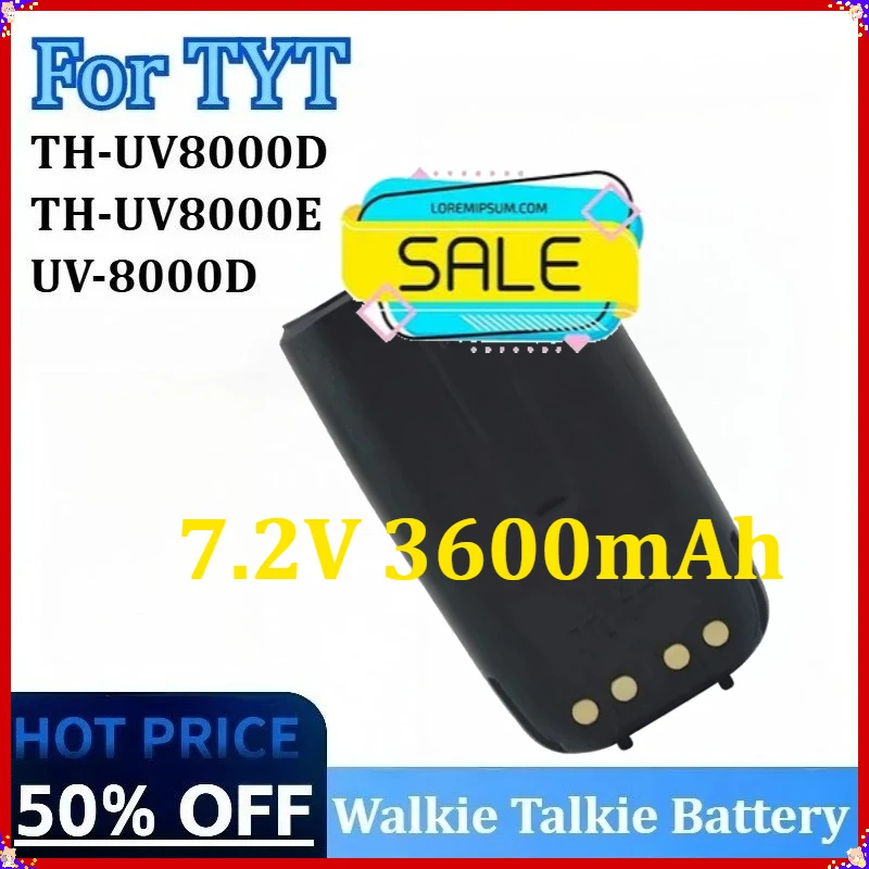 

For TYT TH UV-8000D Type-C Charging for UV8000D UV8000E Two Way Radio Rechargable Batteries 7.2V 3600mAh Walkie Talkie Battery