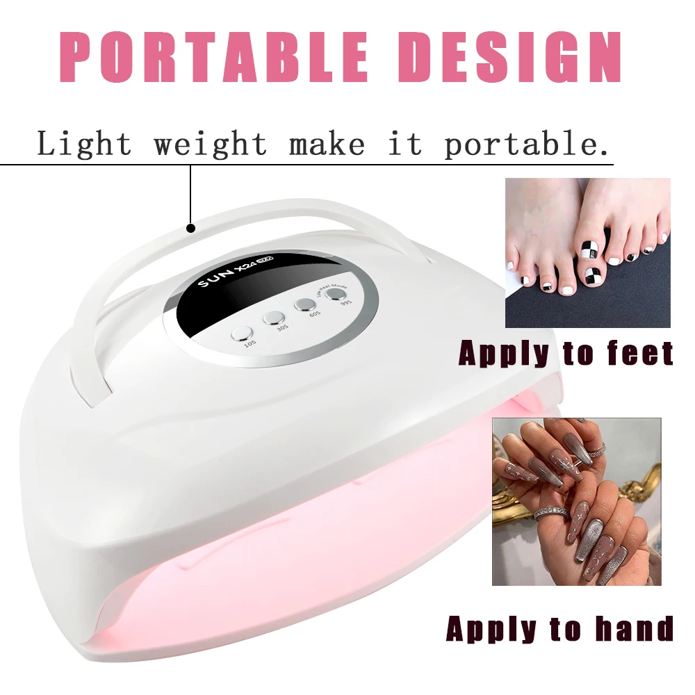 SUN X24 Essiccatore per unghie professionale Lampada per unghie UV LED per polimerizzare tutti gli attrezzature per strumenti per salone di manicure con smalto gel con sensore di movimento