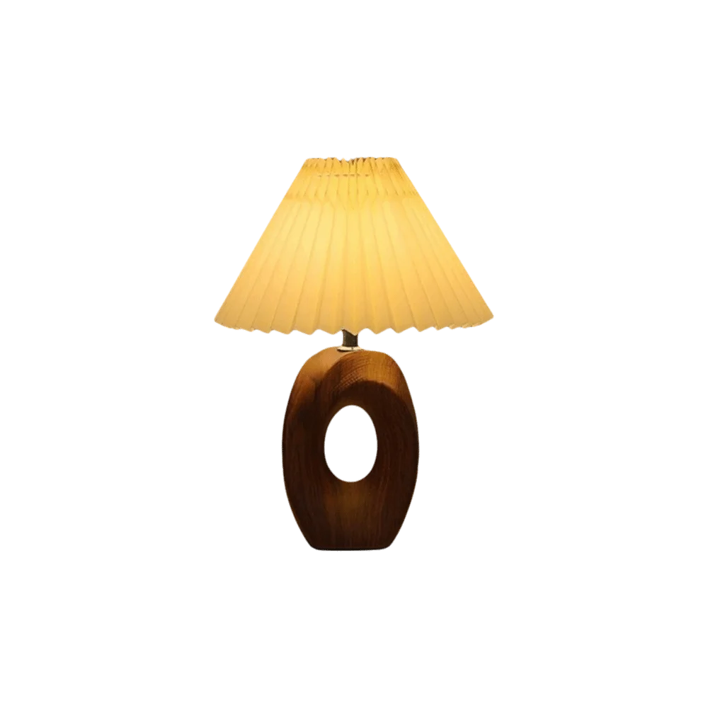 Pleated Design Desk Lamp Fabric Lampshade Ceramic Base Floor Lamp Minimalist Style Warm Light Bedside Lamp Indoor Decoration