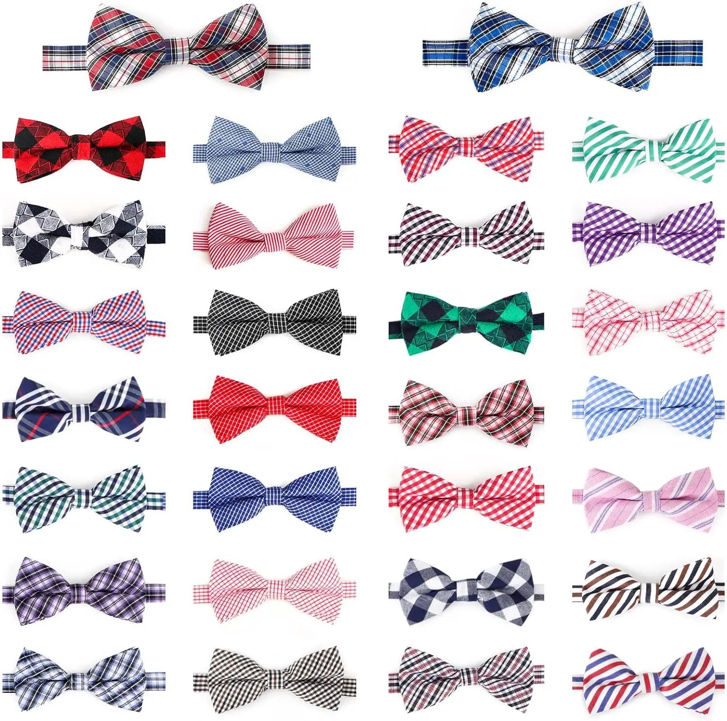 30/50Pcs Dog Bowties Soft Polyester Dog Bows Adjustable Collar Cat Dog Grooming Bows Ties Pet Supplies 35 Colors