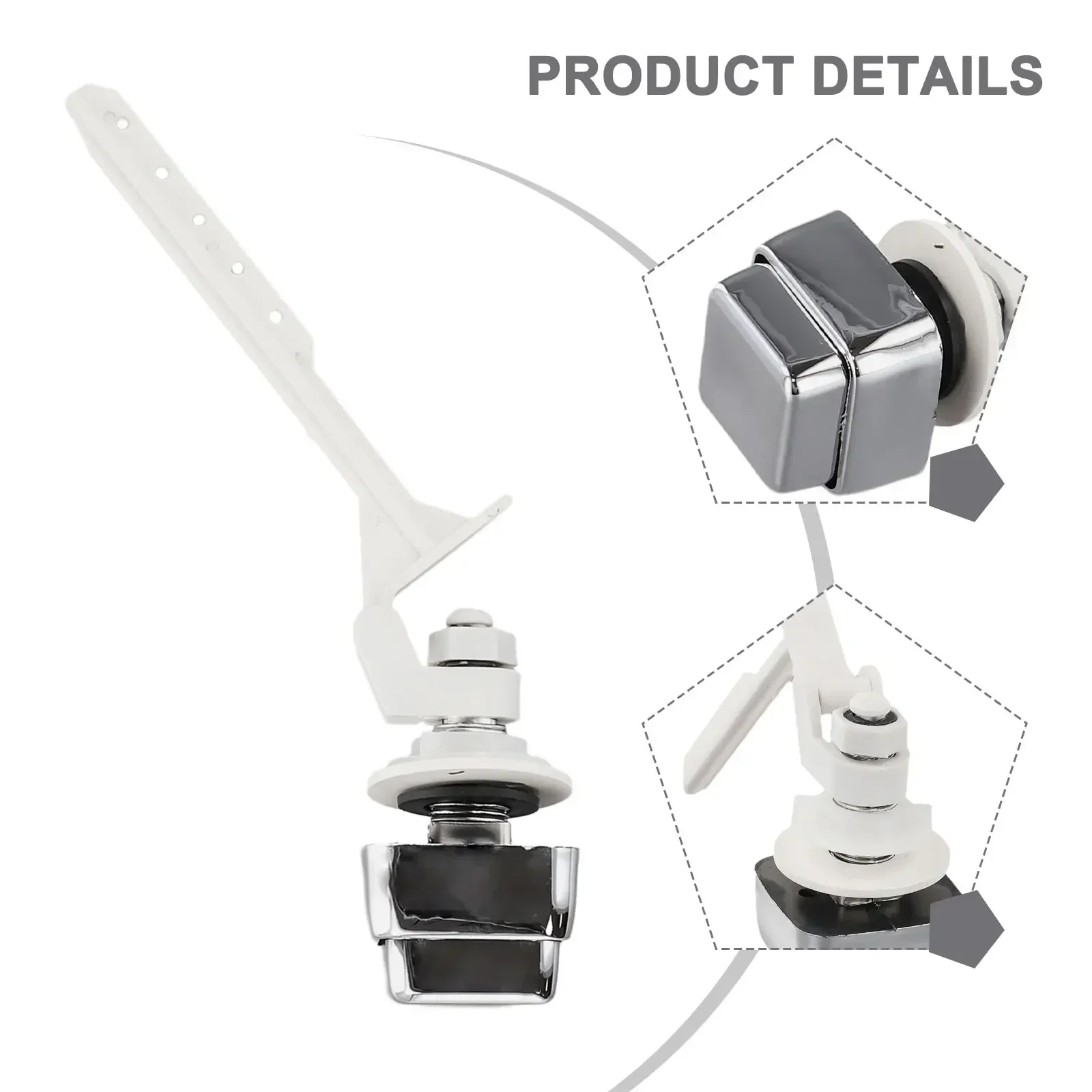 1pc Push Button Toilet Flush Kit Side Mount Water Tank Trip Lever Handle Home Bathroom Flush Tank Replacement Parts