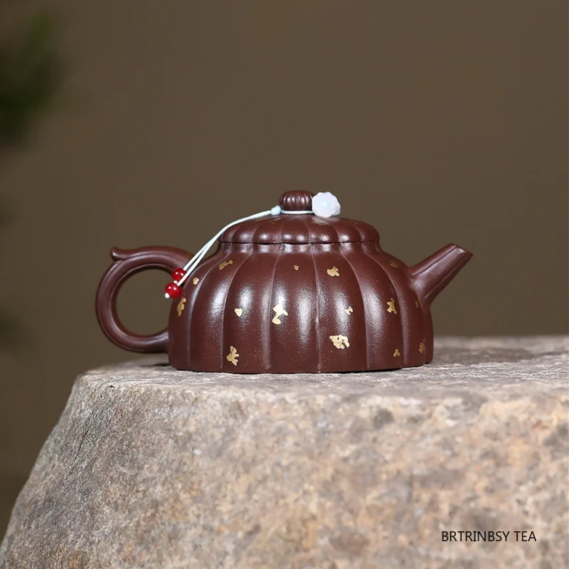 Yixing Handmade Purple Clay Teapot Creative Flower Shape Tea Pot Beauty Tea Infuser Kettle Household Chinese Zisha Tea Set 240ml