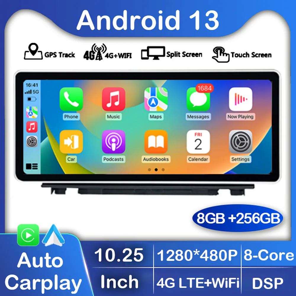 

10.25" Android 13 Touch Screen For Audi Q3 2012-2018 Stereo Car Radio Multimedia Player Carplay Auto GPS Navi 360 Camera WIFI+4G